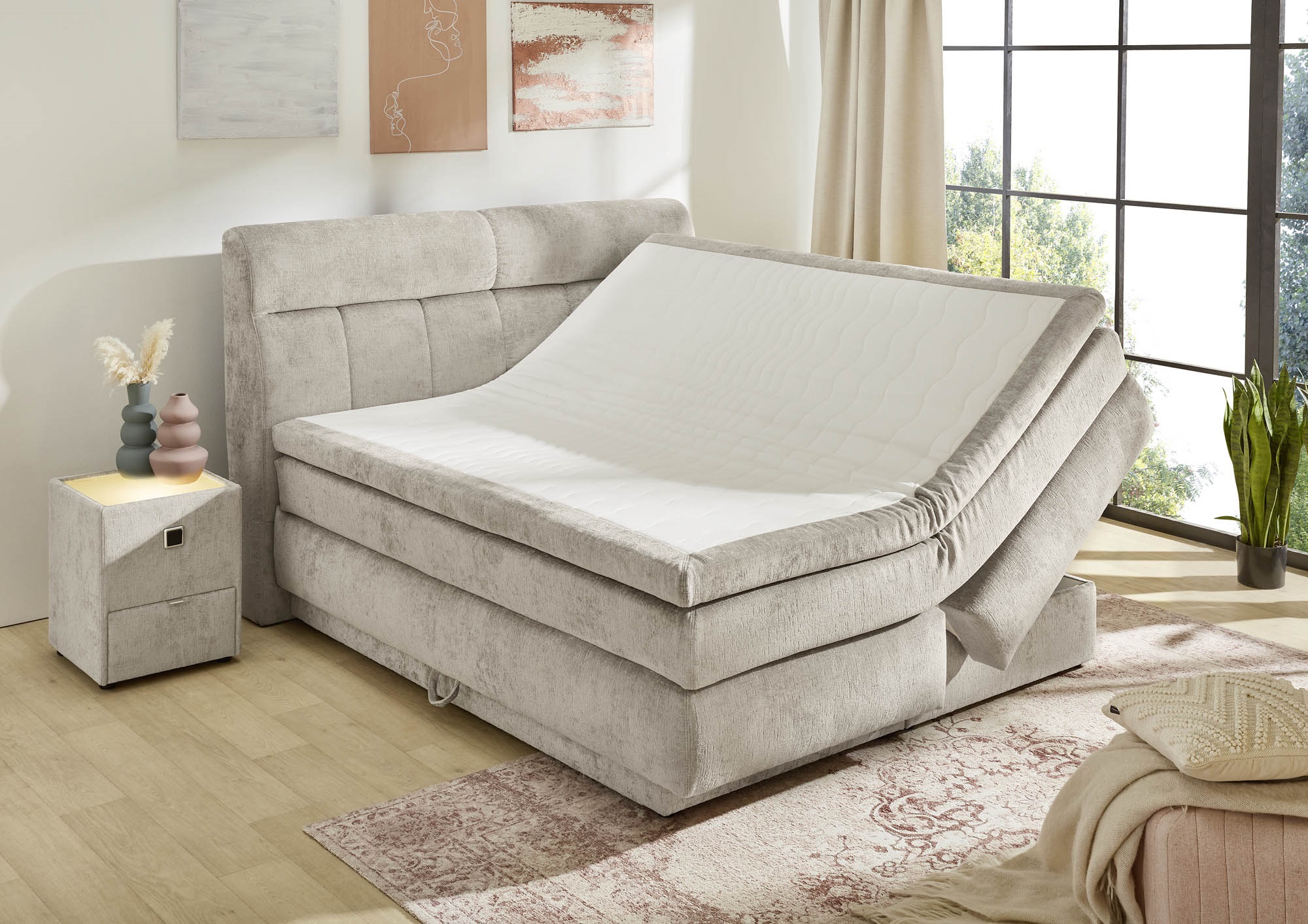 Boxspringbett  - Queen - 180x200 - H3 bis 120kg