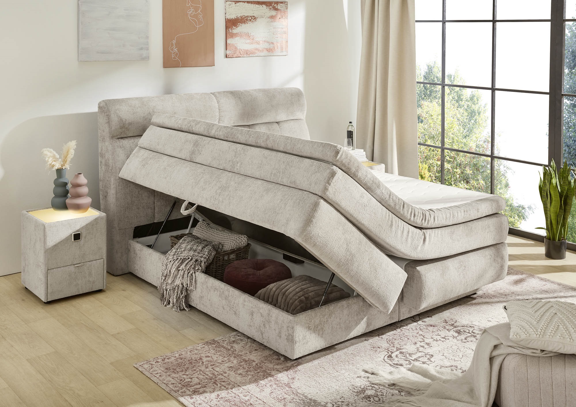 Boxspringbett  - Queen - 180x200 - H3 bis 120kg
