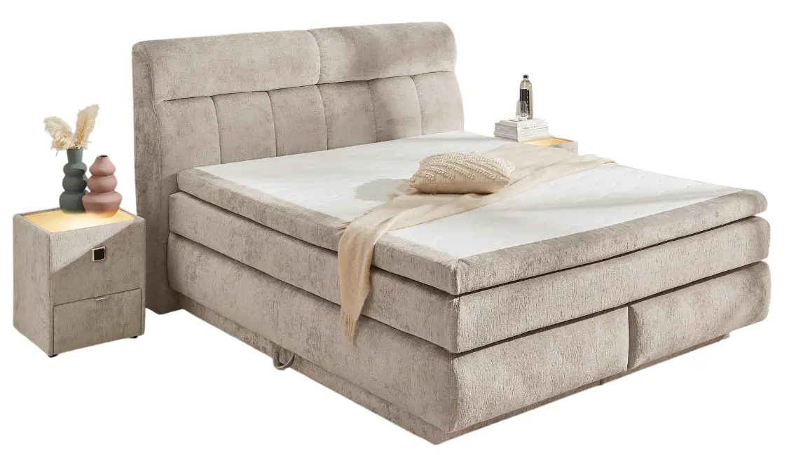 Boxspringbett - Queen Max - 180x200 - H4 bis 140 kg