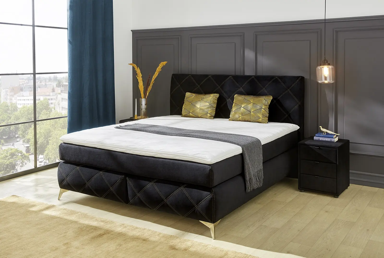 Boxspringbett - Leyla Max - 180x200- H4 bis 140 kg