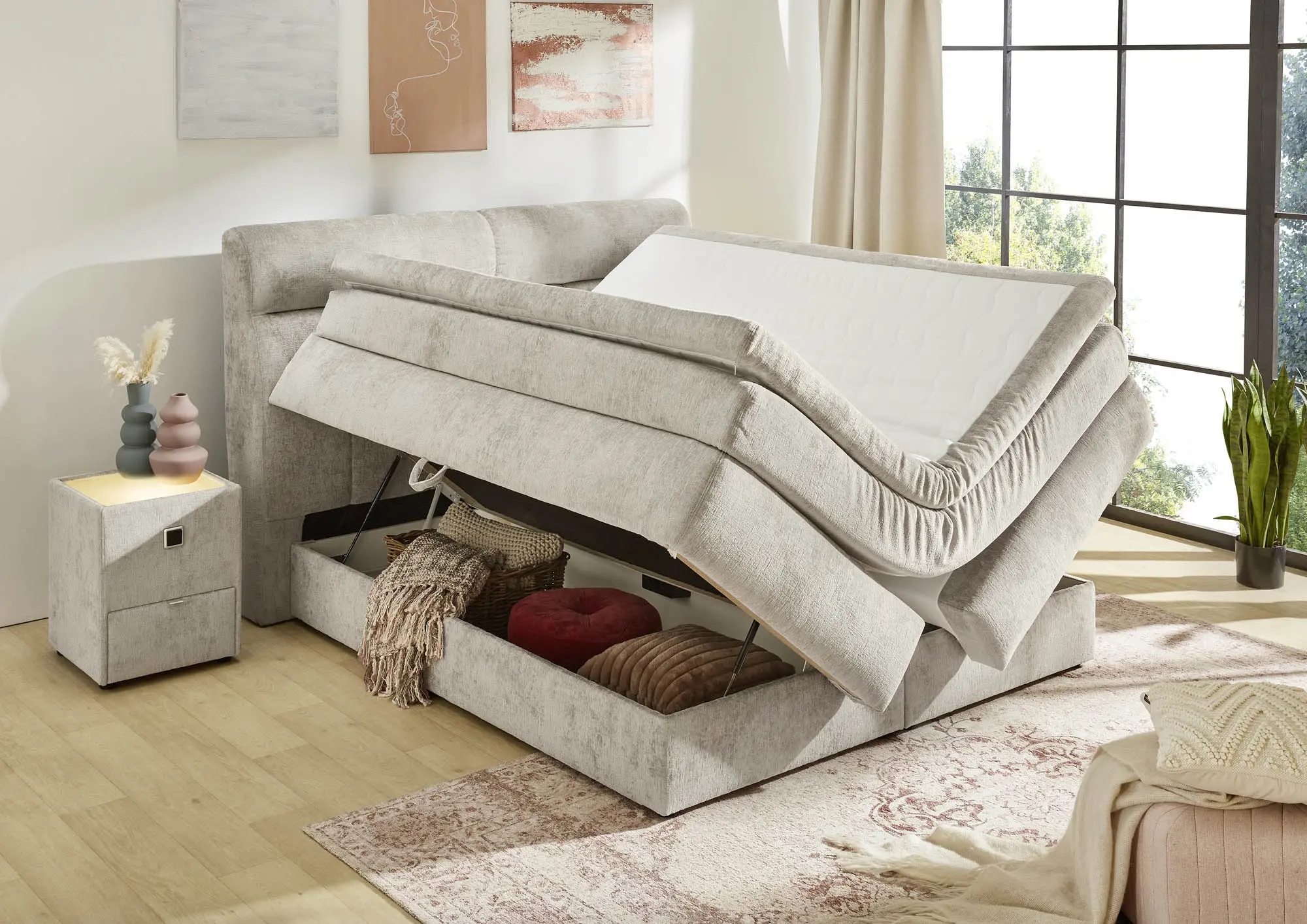 Boxspringbett  - Queen - 180x200 - H3 bis 120kg